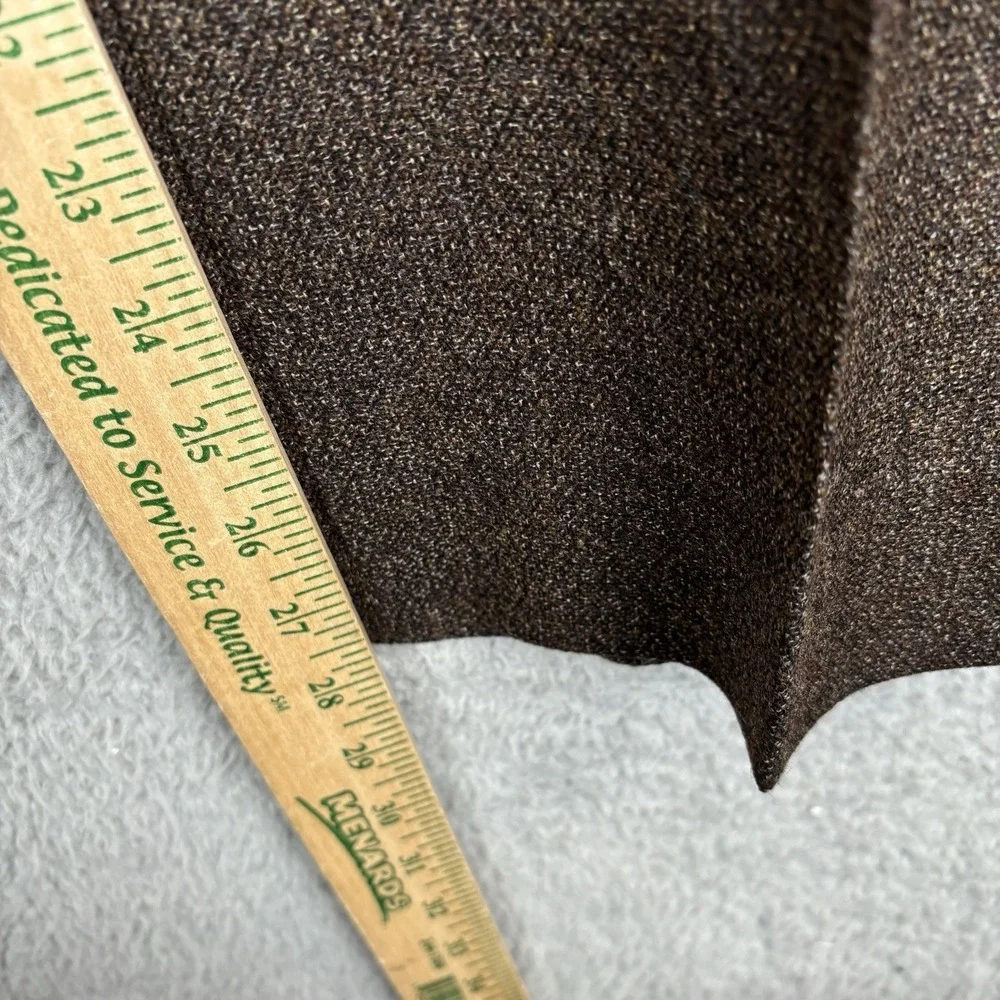 St Croix Dress Pants Mens 35x28 Brown Tweed Pleated Trousers Cashmere Wool Italy